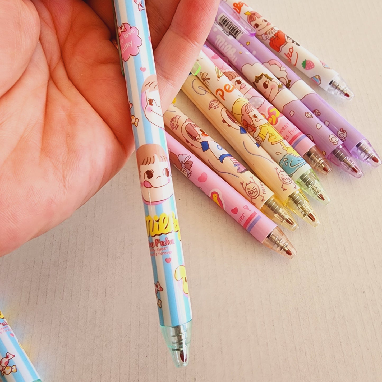 Cute Milky Peko-Chan Gel Pens Assorted 10 Pack