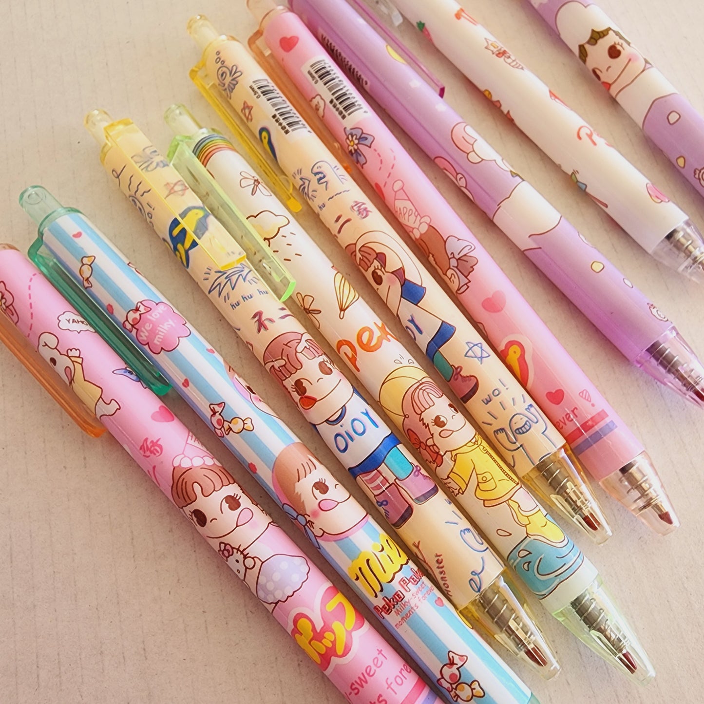 Cute Milky Peko-Chan Gel Pens Assorted 10 Pack