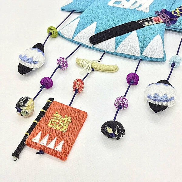Chirimen Fabric Samurai Police Force Haori Hanging Decoration Ornament