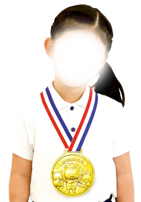 3D Plastic Gold Medal – Cheering Friends -「よくがんばりました」⌀110mm