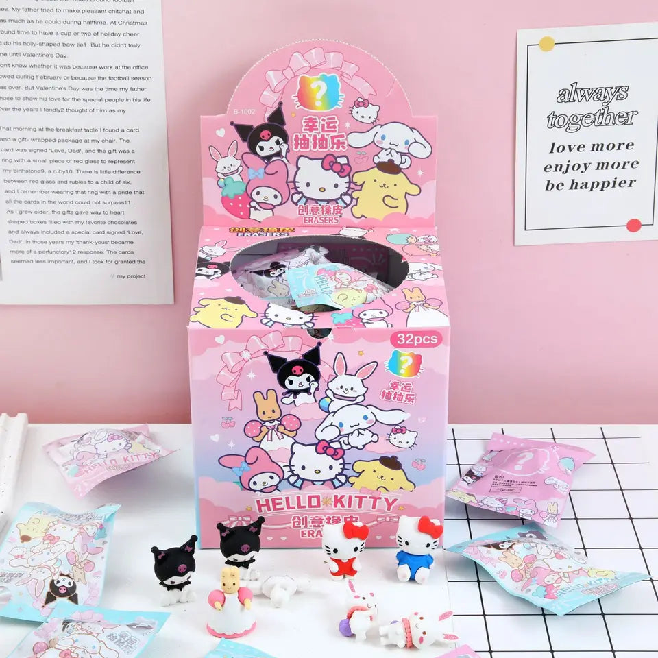 Lucky Dip Hello Kitty and Friends Surprise Assorted Erasers 32 Pack