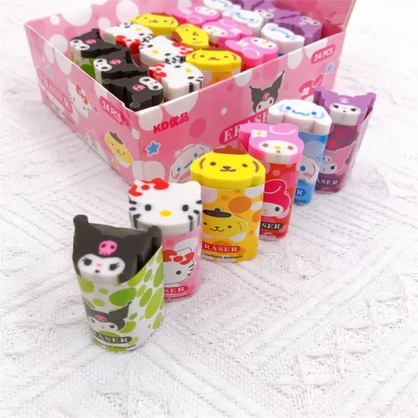 Hello Kitty and Friends Stick Erasers 24 Pack