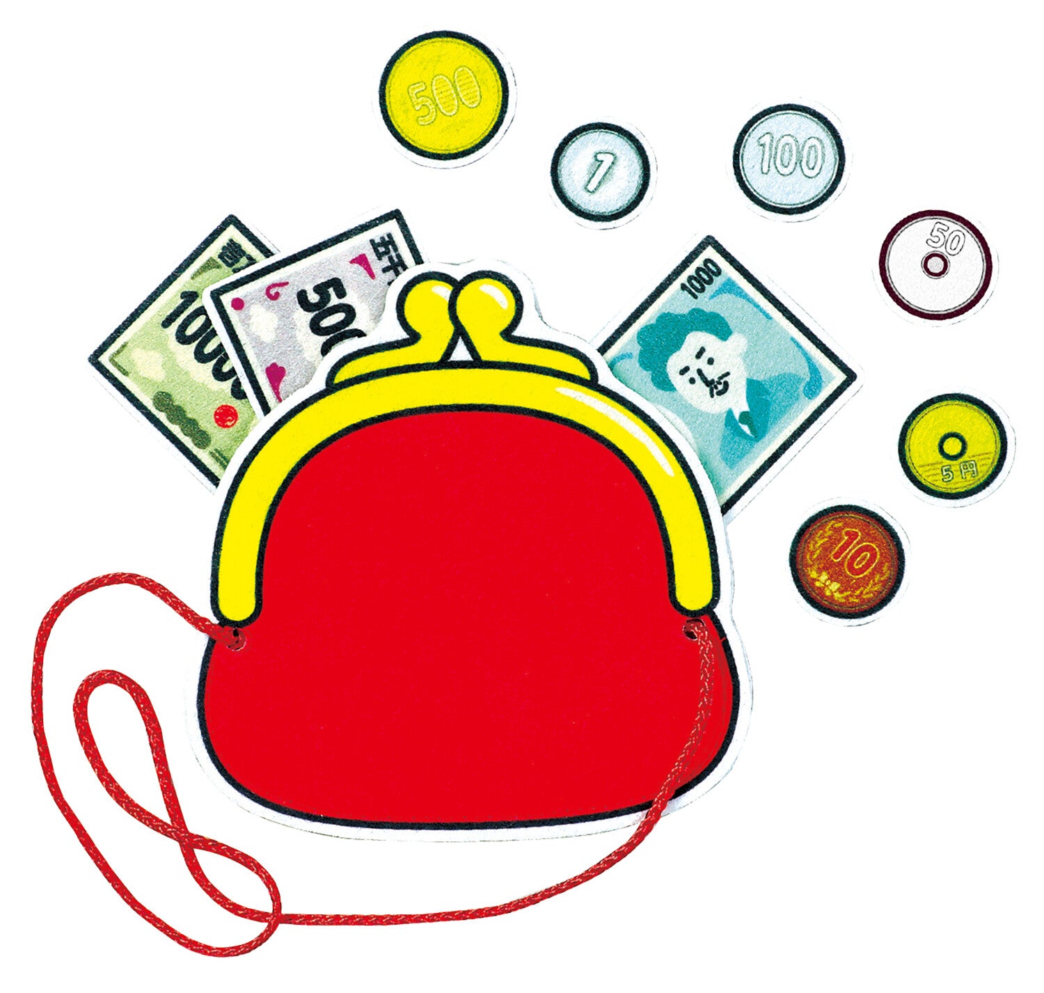 Felt Fabric Money Role-Play Practice Activity Kit image Wallet