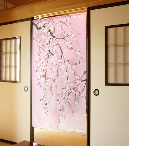 Hanging Sakura Cherry Blossom Branches Noren 85x150cm