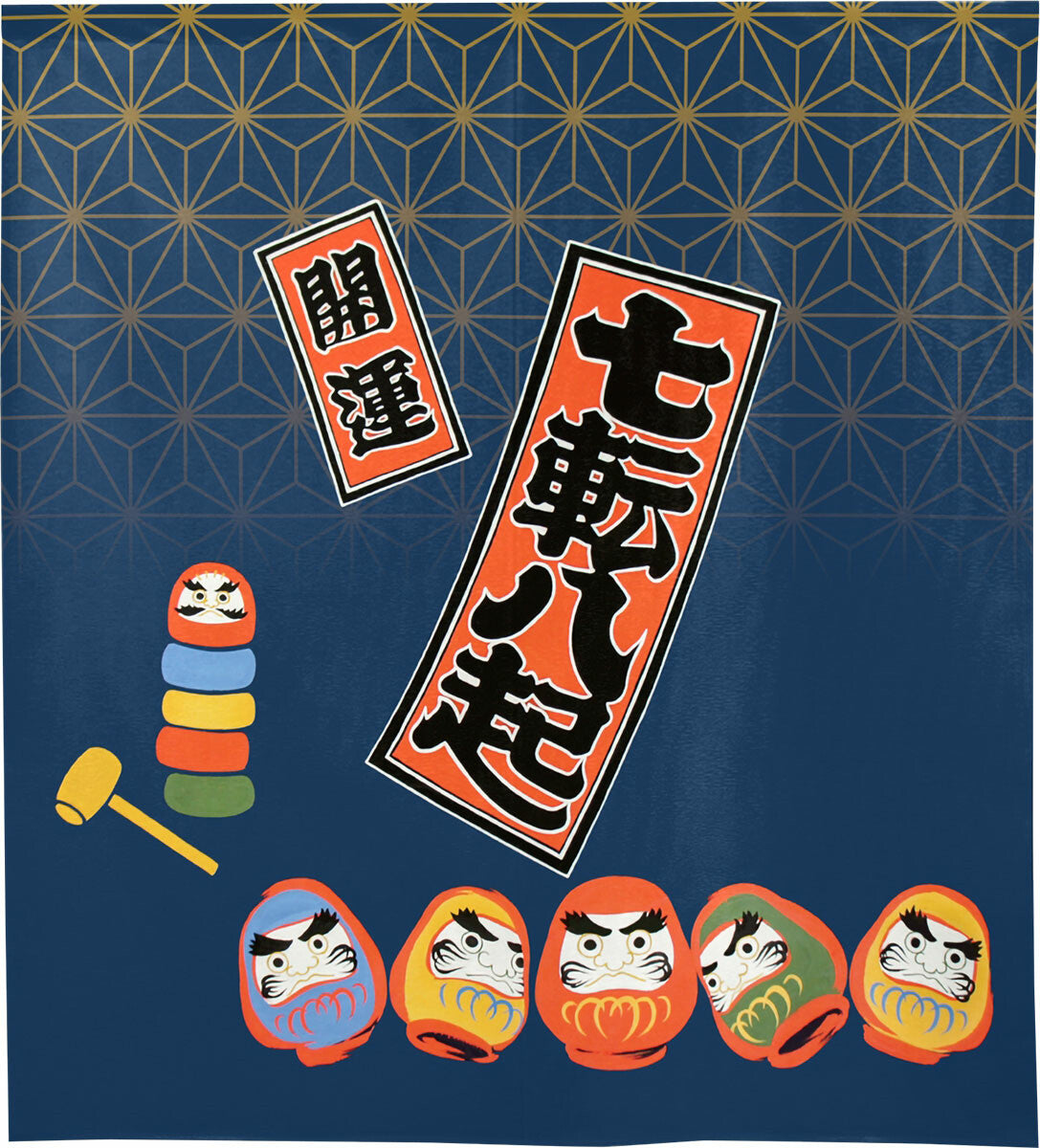 Daruma Otoshi and Daruma Doll Noren 85x90cm