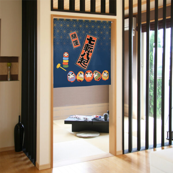 Daruma Otoshi and Daruma Doll Noren 85x90cm