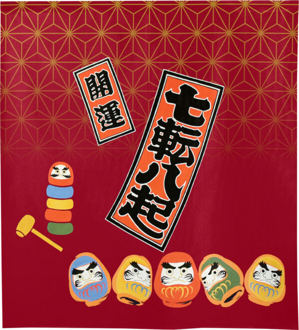 Daruma Otoshi and Daruma Doll Noren 85x90cm