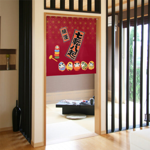 Daruma Otoshi and Daruma Doll Noren 85x90cm