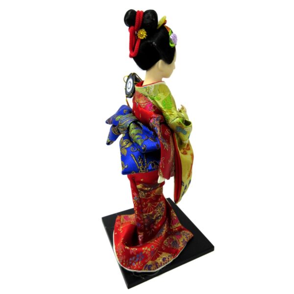Japanese Lady in Traditional Kimono Outfit with Hand-held Taiko Drum Doll Figurine Classroom Display