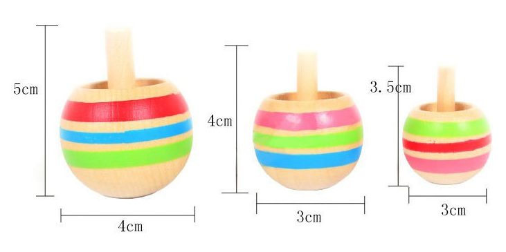Wooden Self-Inverting Handspun Koma Tippe Top 3PC Set
