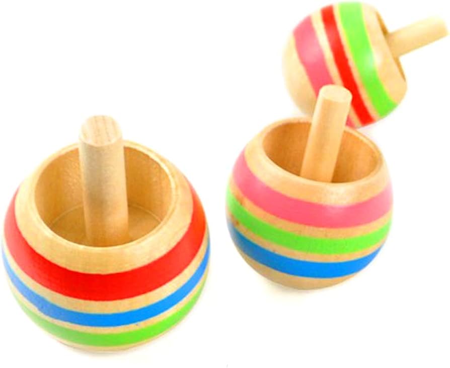 Wooden Self-Inverting Handspun Koma Tippe Top 3PC Set