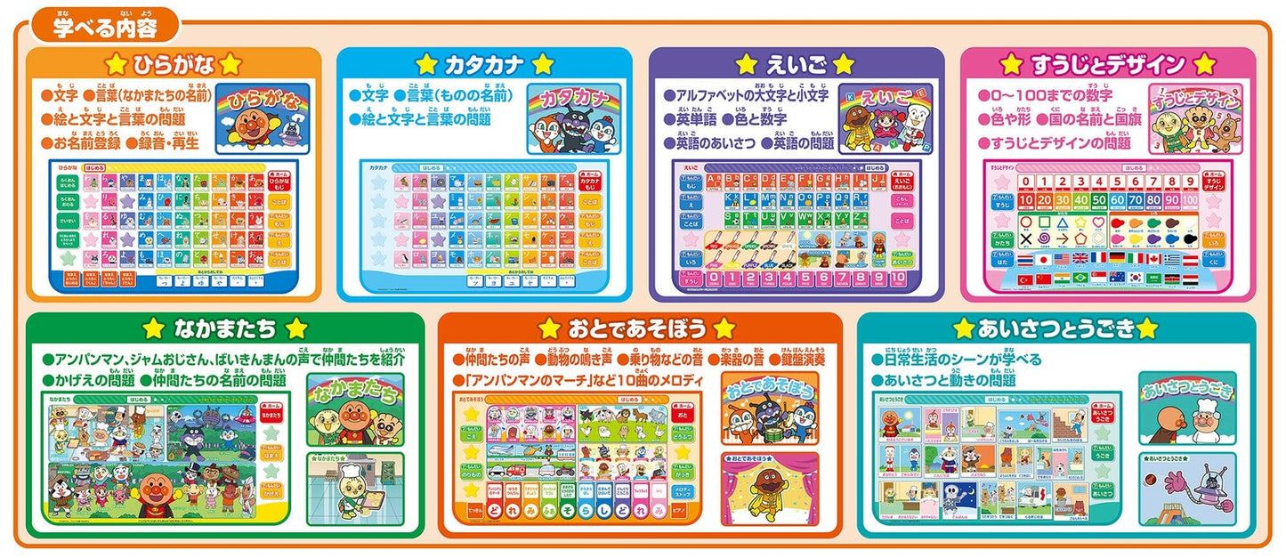 Anpanman Look, Touch, Learn, Colour Hiragana Navigation Kids Tablet