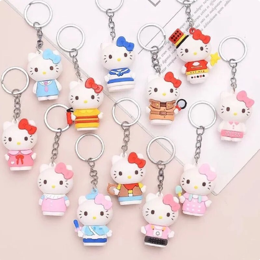 Hello Kitty Full Figurine Keychains Assorted 10 Pack