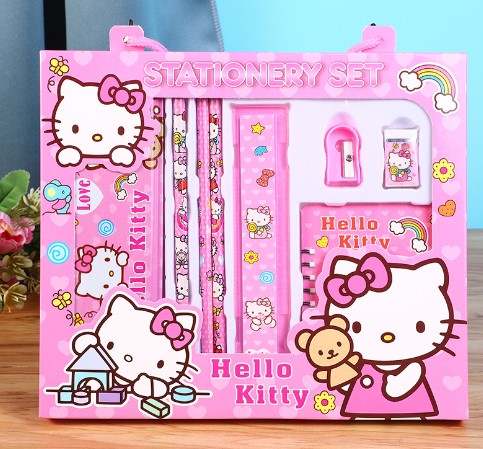 *clearance* 8pc Hello Kitty Stationery Set (damaged packaging)