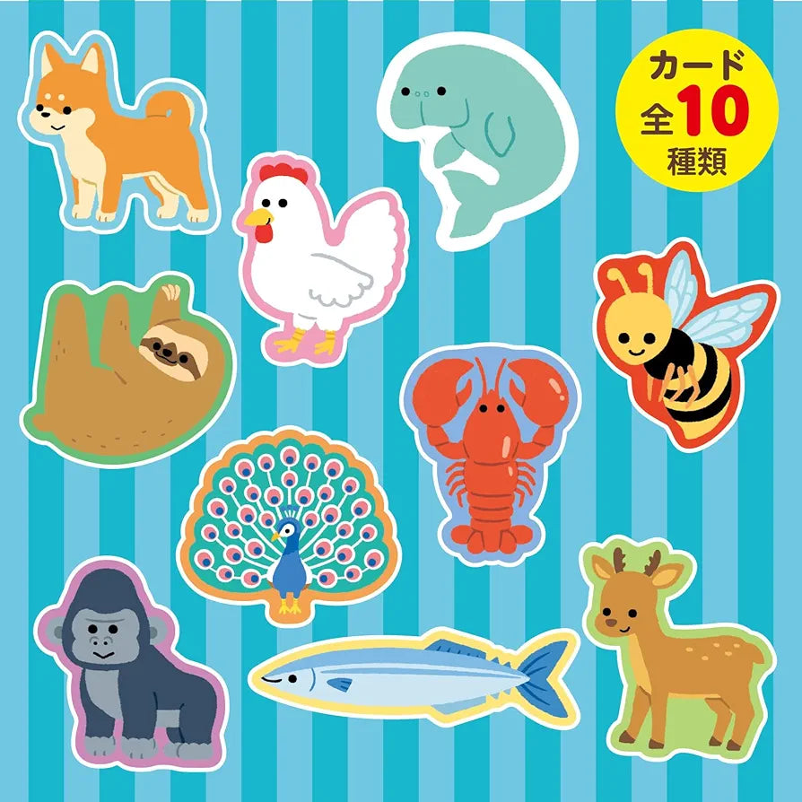Living Creatures Counters Matching Card Eawase Game Set