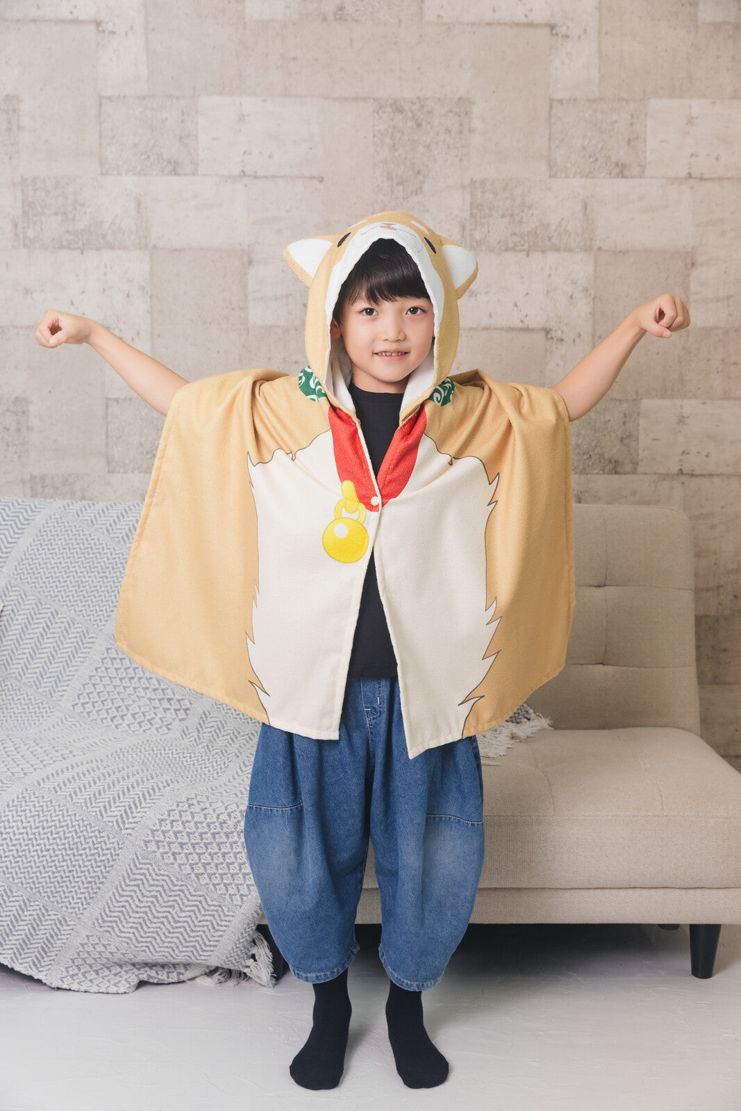 Unisex Shiba Inu Hooded Towel Throw-over