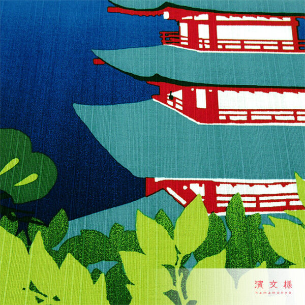 Furoshiki – Mt. Fuji & five-story pagoda in Summer