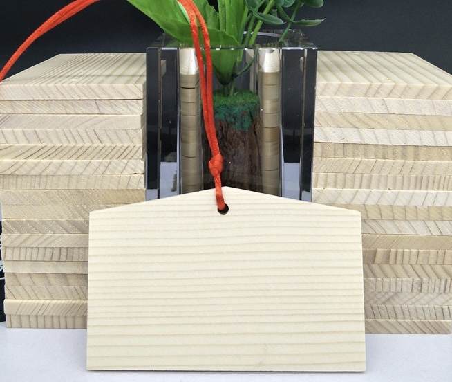 Wooden Ema with String (10.5x7x0.6cm) 10 Pack