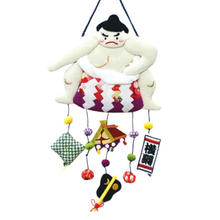 Chirimen Fabric Sumo Wrestler Hanging Decoration Ornament