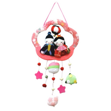 Chirimen Fabric Flower Frame Doll's Festival Display Hanging Decoration Ornament