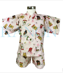 Kid’s Jinbei | Manekineko Beige