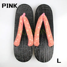 L/26cm Wooden Geta for females (pink)