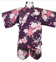 Kid’s Jinbei | Vivid Sakura on Purple