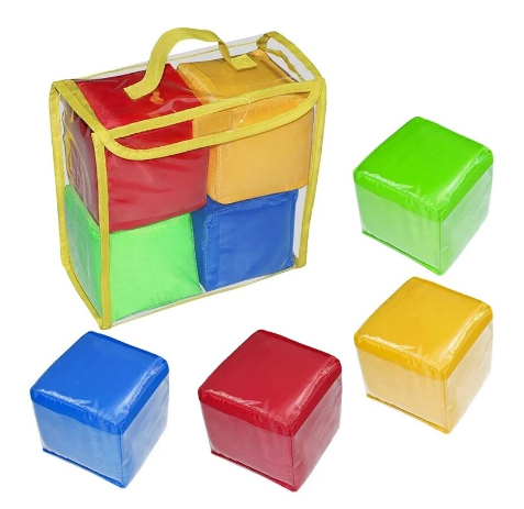 Soft Cube Dice with Clear Pocket Inserts (Random Colours) image 0