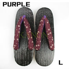 L/26cm Wooden Geta for females (purple)