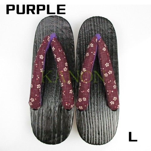 L/26cm Wooden Geta for females (purple)
