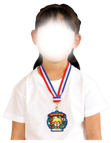 3D Rubber Medal with Multicultural Bear「よくがんばりました」⌀70mm