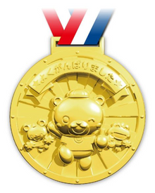 3D Plastic Gold Medal – Animal Friends -「よくがんばりました」⌀100mm