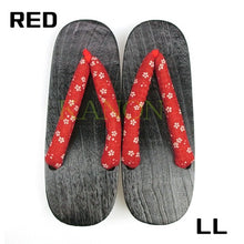 LL/28cm Wooden Geta for females (red)