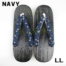 LL/28cm Wooden Geta for females (navy)