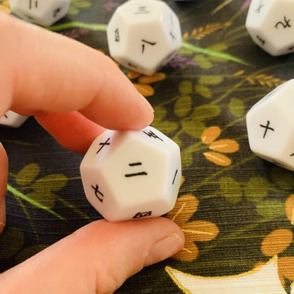 30x 12-sided Kanji Dice (white)