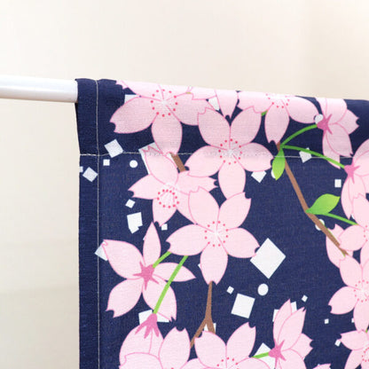 Edo Period Man Close-up with falling Cherry Blossoms Noren 85x150cm
