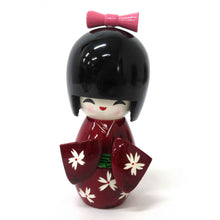 Wooden Kimono Kokeshi Doll 14cm (Maroon)