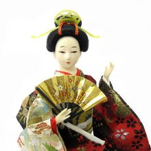 Lady in Traditional Kimono Outfit with Sakura-Patterned Sensu Fan Doll Figurine Classroom Display (A)