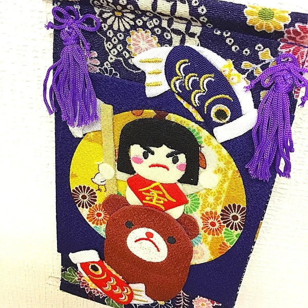 Chirimen Fabric Kintaro Tango no Sekku Tapestry Hanging Decoration Ornament