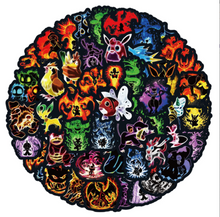 Neon Lights Pokemon Stickers Set of 50