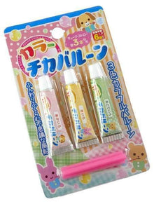 Nostalgic Colour-Chika Blow Straw Air Balloons 3PC Pack