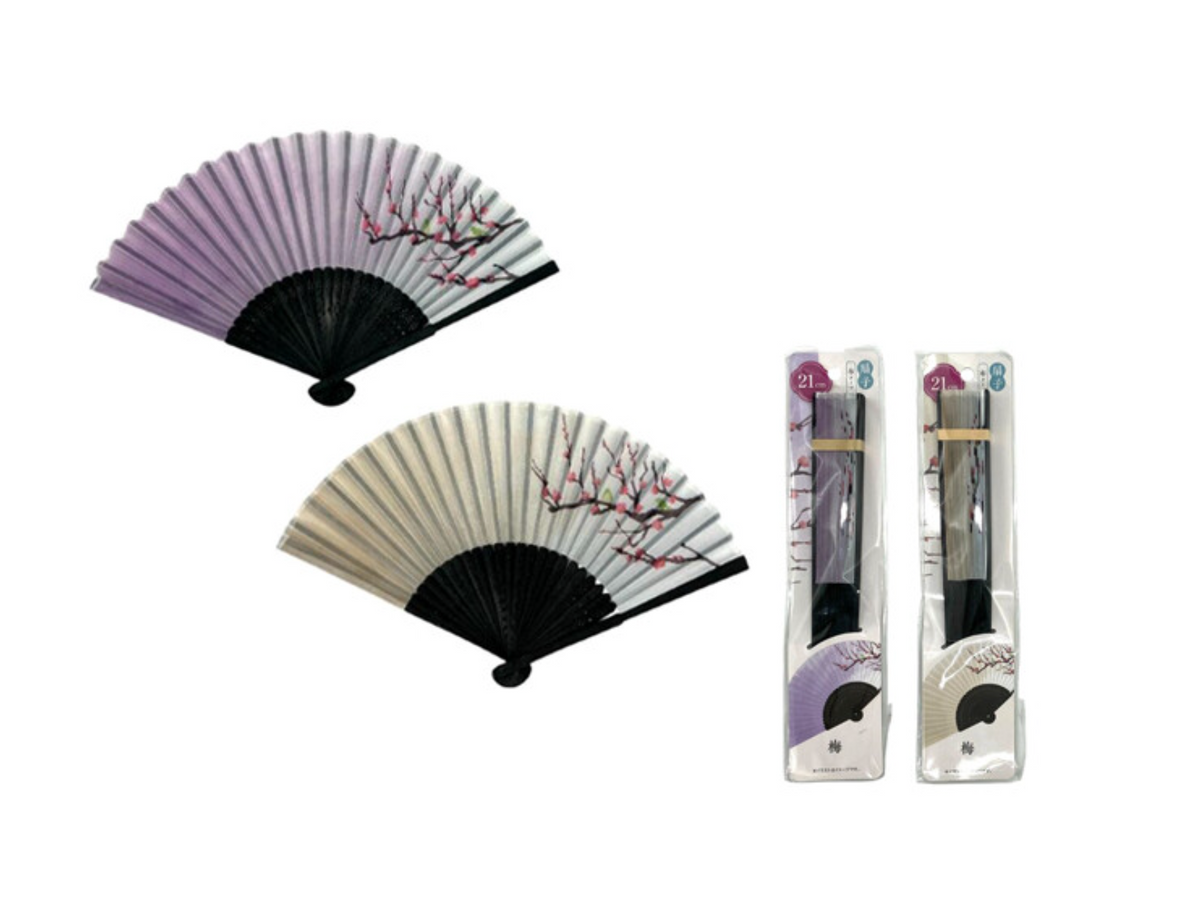 Japanese Sensu Folding Fan (Plum Blossom) 1PC