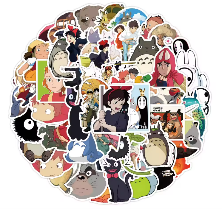 Ghibli Studio Anime Character Stickers Set of 50