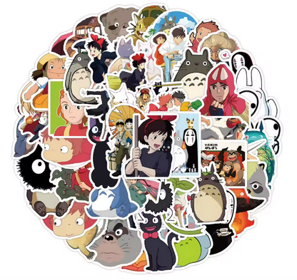 Ghibli Studio Anime Character Stickers Set of 50
