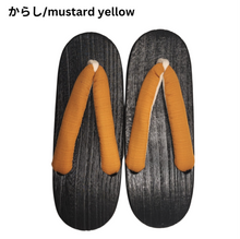 M/24cm Wooden Geta for females (Mustard Yellow)
