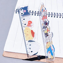 Cute Sanrio Anime Character Transparent 15cm Plastic Ruler 10 Pack