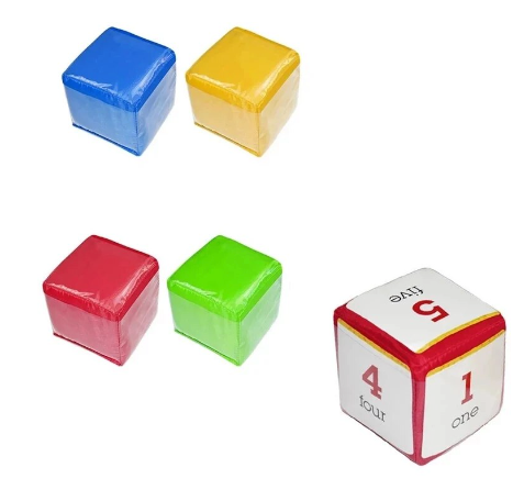Soft Cube Dice with Clear Pocket Inserts (Random Colours) image 2