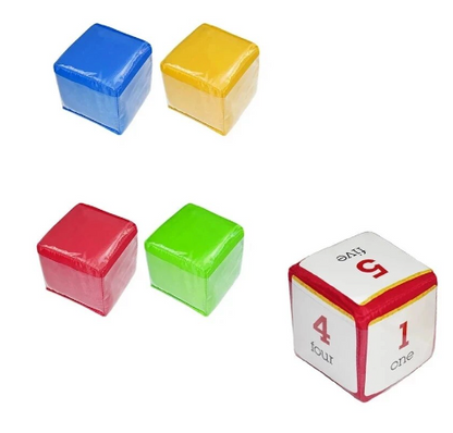 Soft Cube Dice with Clear Pocket Inserts (Random Colours) image 2
