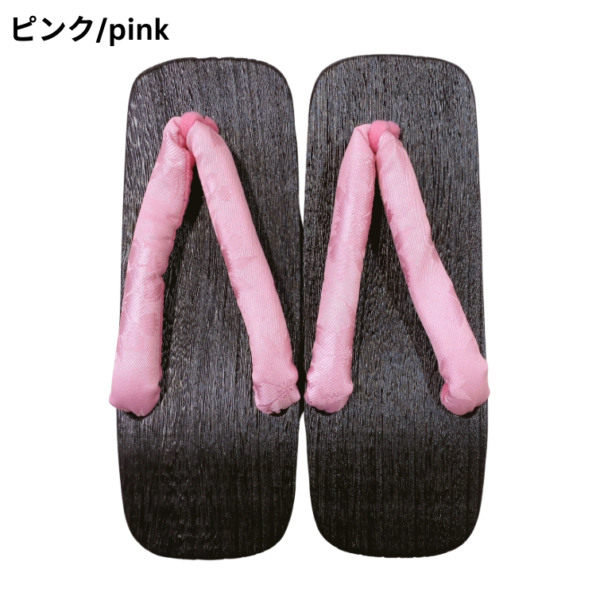 L/26cm Wooden Geta for females (pink) [SQUARE-TOP]