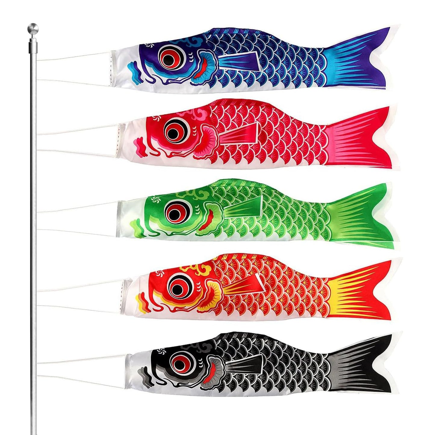 40cm Koinobori Carp Streamer 5PC Set (5 colours) [pole sold separately] image 1